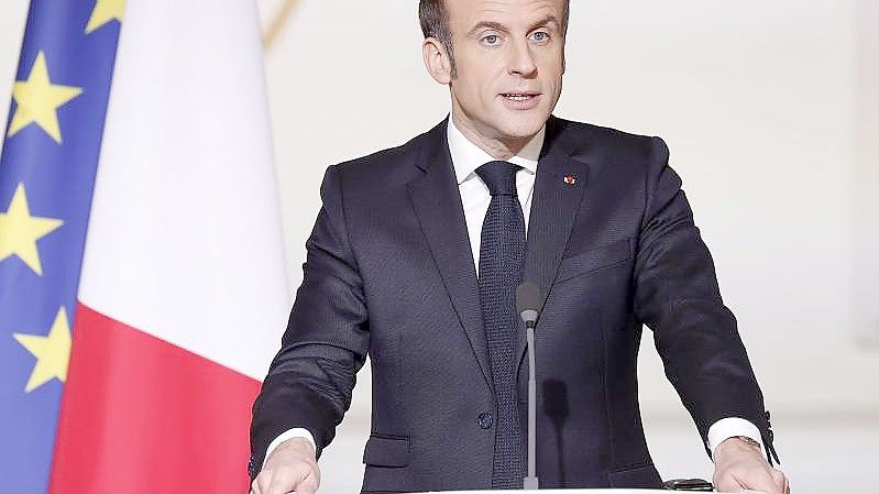 Der amtierende Präsident Emmanuel Macron hat gute Chancen auf einen Wahlerfolg. Foto: Ian Langsdon/EPA POOL/AP/dpa
