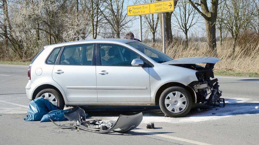 Bei einem Unfall in Wybelsum wurde eine Person verletzt. Foto: F. Doden