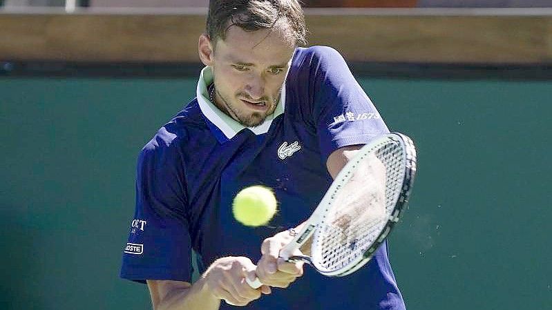 Aus in der dritten Runde in Indian Wells: Der Russe Daniil Medwedew in Aktion. Foto: Mark J. Terrill/AP/dpa