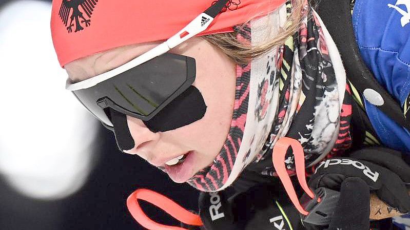 Wurde Zweite beim Massenstartrennen in Oslo: Franziska Preuß. Foto: Hendrik Schmidt/dpa-Zentralbild/dpa