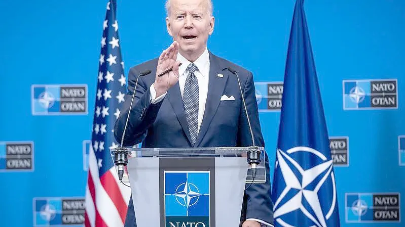 Die Nato war „noch nie so geeint wie heute“, sagt US-Präsident Joe Biden. Foto: Michael Kappeler/dpa