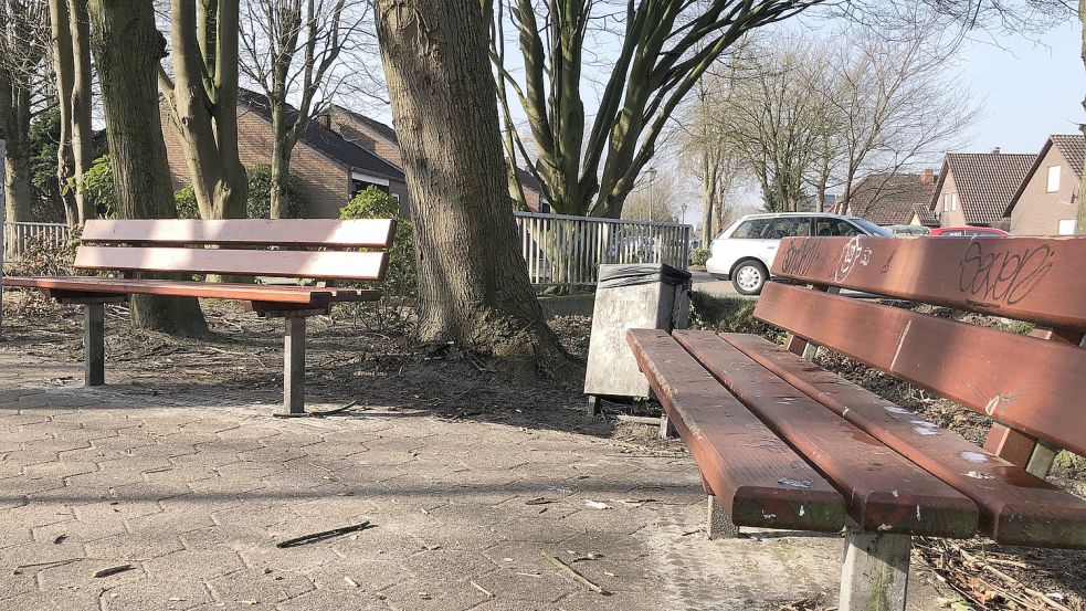 In diesem Bereich an der Ecke Rudolf-Kinau-Straße/Friesenstraße in Ostrhauderfehn kommt es immer wieder zu Ärger mit Jugendlichen. Foto: Zein