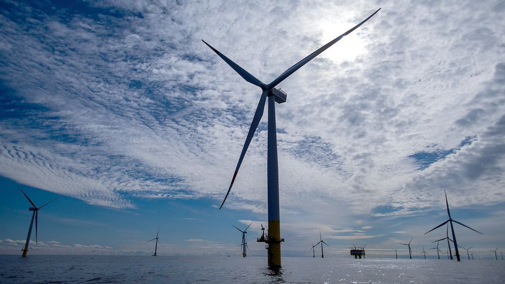 Ein Offshore-Windpark. In einem in Dänemark ist es nun zu einem Unfall gekommen. Symbolfoto: Büttner/DPA