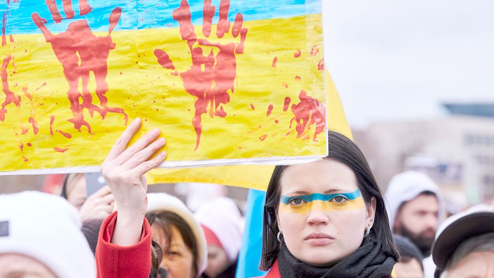 Demonstration ukrainischer Gruppen Foto: dpa