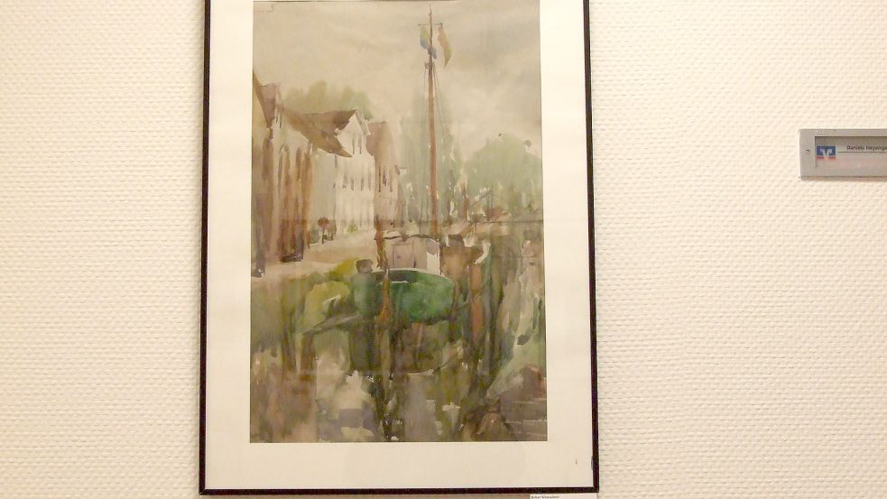 Das Aquarell „Rhauderfehn“ von Ilshat Khusainov. Foto: Scherzer