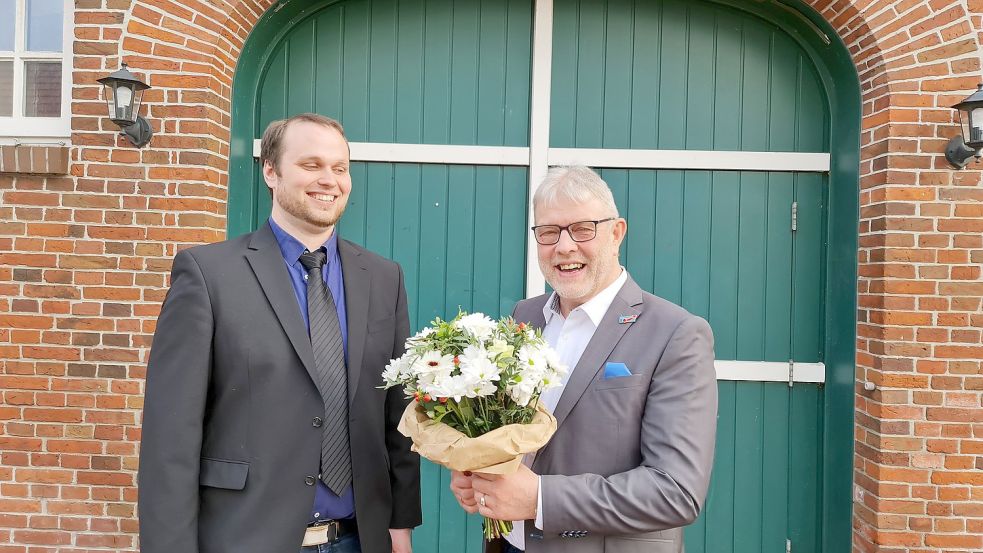 Der Kreisverbandsvorsitzende Josef Kruse (rechts) gratulierte Markus Küehter zur Kandidatur. Foto: Privat