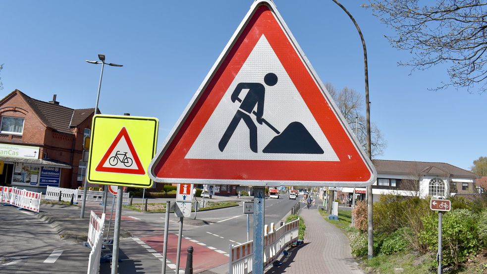 Auf der Rhauderwieke in Rhaudermoor wird seit wenigen Tagen gebaut. Foto. Zein