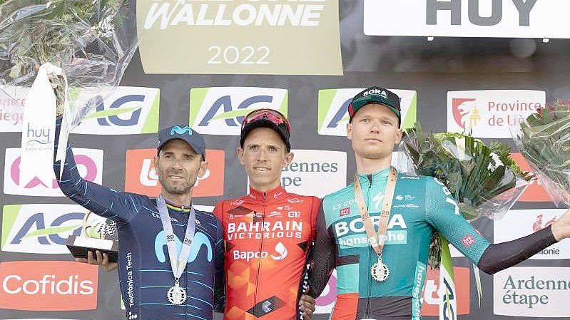 Alejandro Valverde (l) zeigte sich am Mittwoch mit Platz zwei beim Flèche Wallonne in starker Verfassung. Foto: Benoit Doppagne/BELGA/dpa