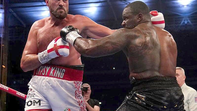 Tyson Fury (l) hat Dillian Whyte k.o. geschlagen und seinen Titel verteidigt. Foto: Nick Potts/PA Wire/dpa