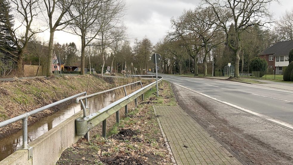 Es führt nur ein Trampelpfad direkt am Fahrbahnrand von der St.-Michael-Straße zur Bushaltestelle in Fahrtrichtung Elisabethfehn. Archivfoto: Kruse