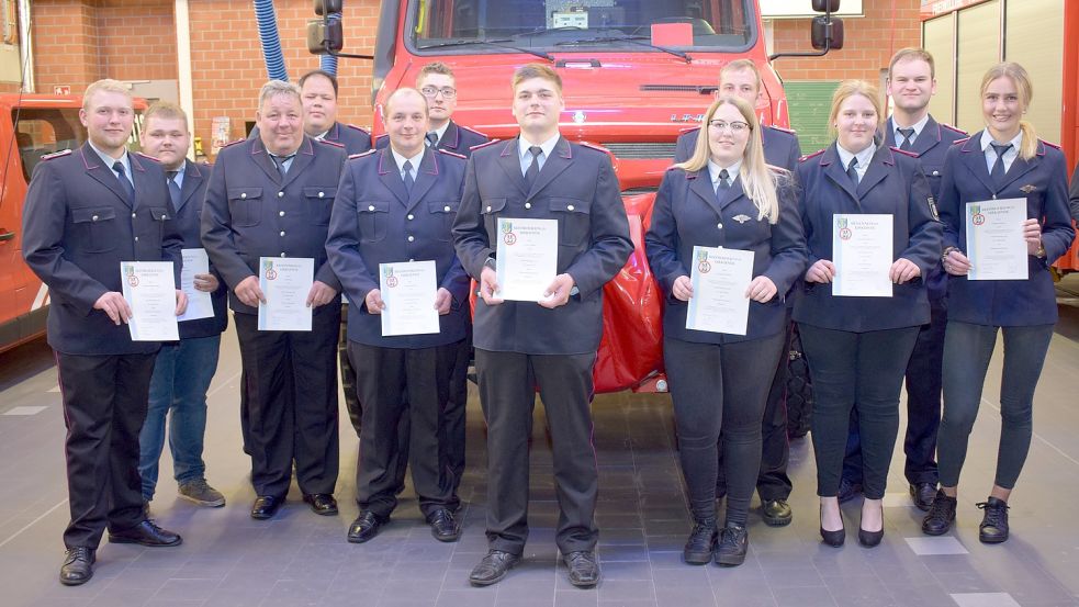 Diese Kameradinnen und Kameraden wurden befördert. Foto: Feuerwehr