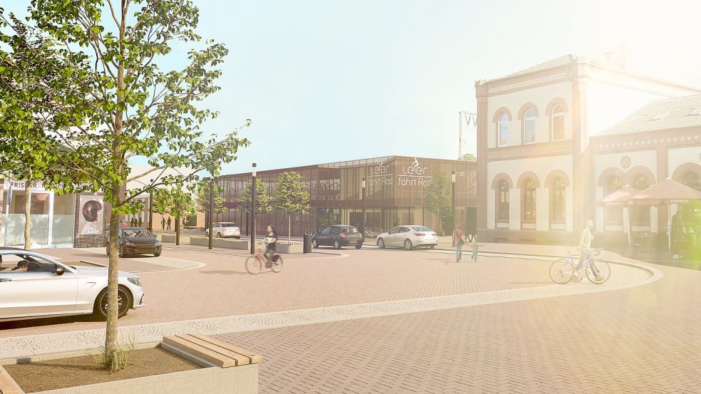 Von der Verwaltung wird die Metallfassade bevorzugt Visualisierung: egn Baumarketing