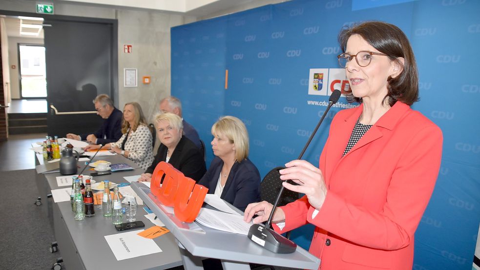 Die alte und neue CDU-Kreisvorsitzende Melanie Nonte ging auf die Kritik von Matthias Caspers ein. Foto: Ammermann