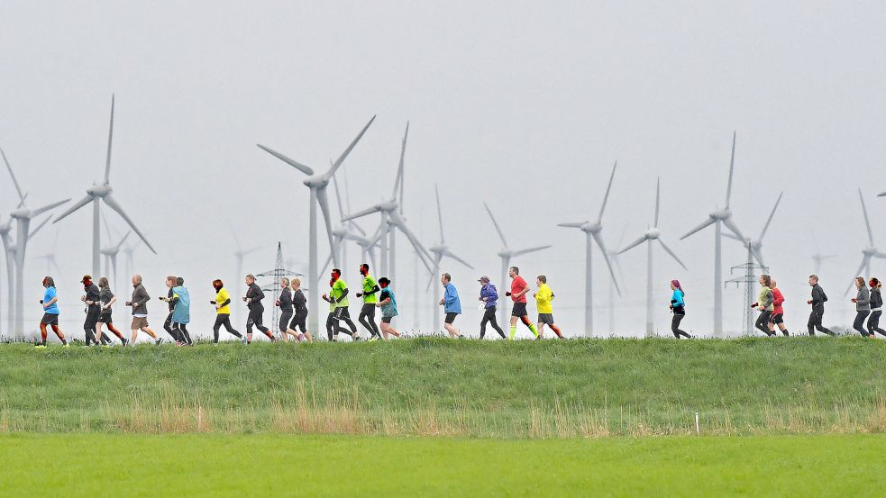 Für die Ossilooper geht es am Freitag über den Deich nach Bensersiel. Foto: Archiv/Ortgies