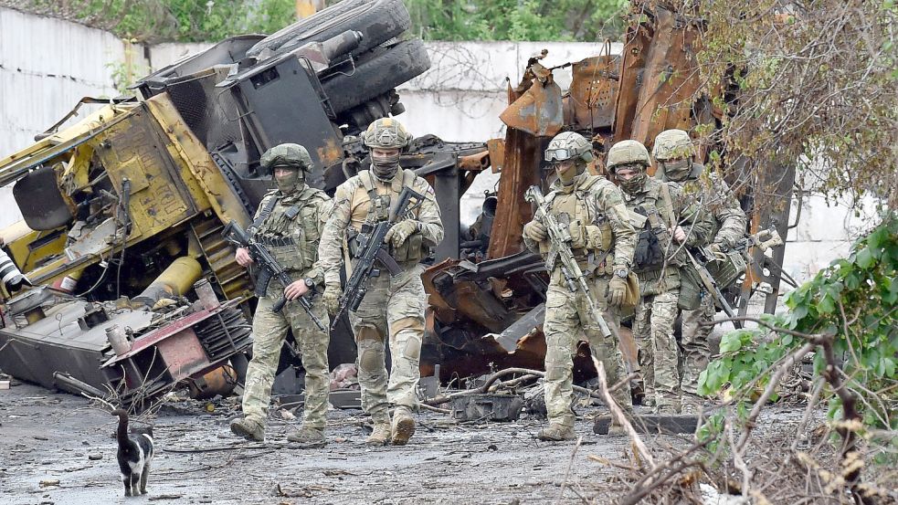 Russische Soldaten in Mariupol Foto: OLGA MALTSEVA