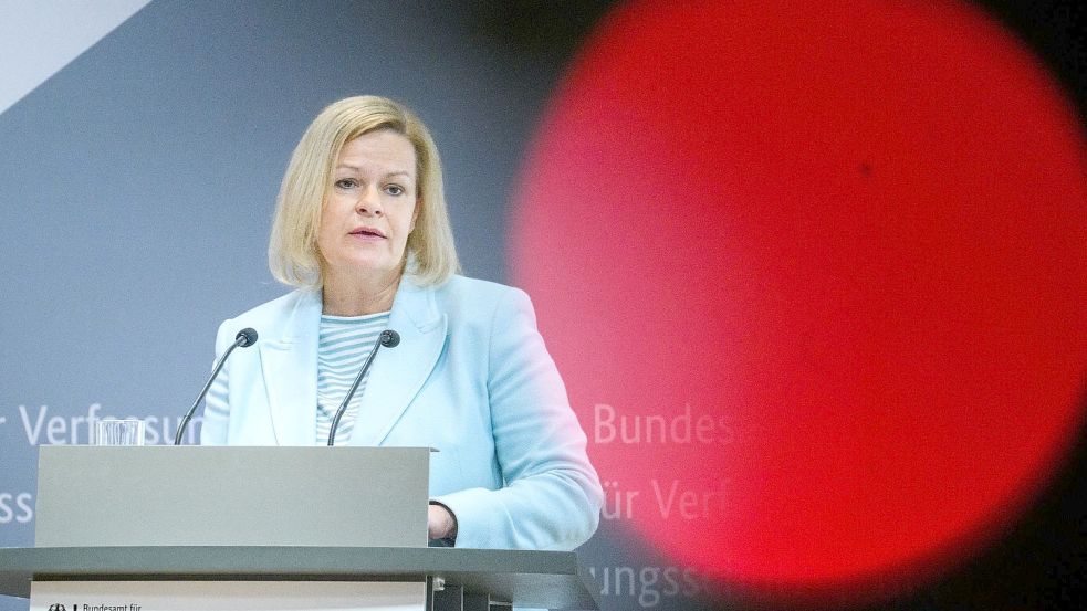 Bundesinnenministerin Nancy Faeser (SPD) bei einer Veranstaltung in Berlin. Foto: Bernd von Jutrczenka/dpa