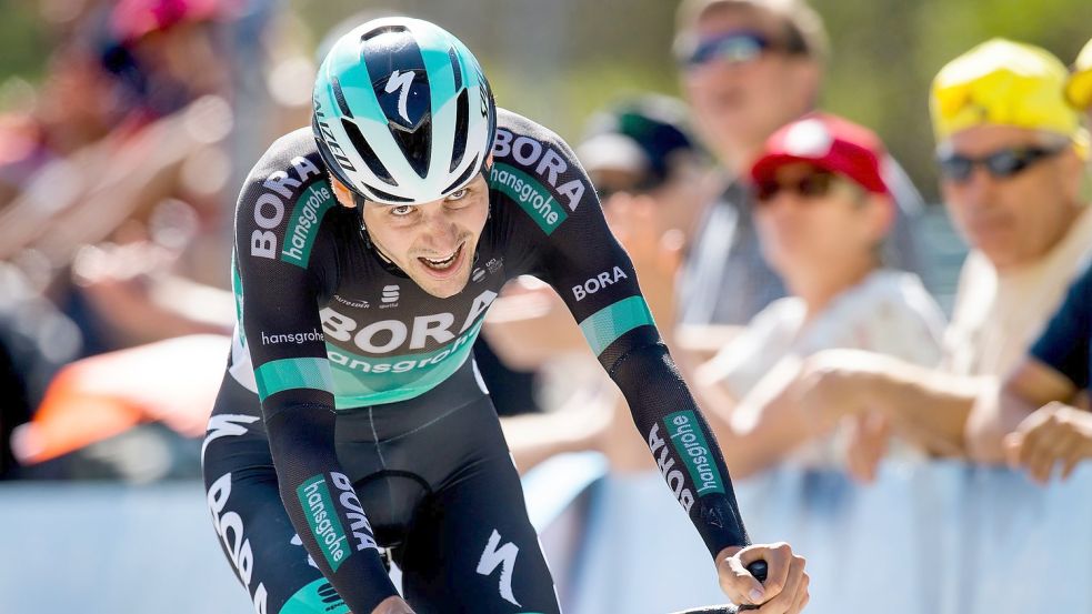 Emanuel Buchmann vom Team Bora-hansgrohe zeigte beim Giro d’Italia eine starke Leistung. Foto: Jean-Christophe Bott/KEYSTONE/dpa