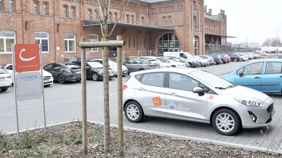 Die jüngste Carsharing-Station in Ostfriesland entstand Anfang 2021 beim Zollhaus in Leer. Foto: Wolters/Archiv