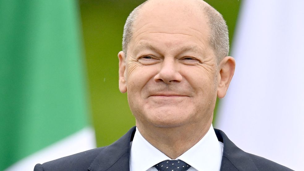 Kanzler Olaf Scholz auf der Abschlusspressekonferenz zum G7-Gipfel in Elmau. Foto: Kerstin Joensson