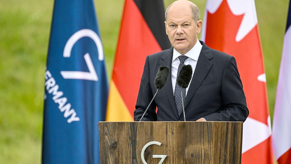 Kanzler Olaf Scholz ließ die Nachfrage einer Journalistin unbeantwortet. Foto: dpa/Peter Kneffel