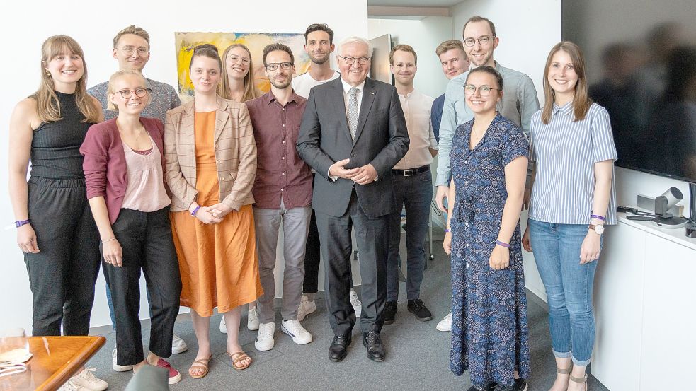 Bundespräsident Steinmeier sprach am Donnerstag mit den Volontären der Neuen Osnabrücker Zeitung. Foto: Andre Havergo