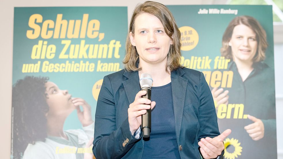 „Wir sind auf alles vorbereitet“, sagt die Grünen-Spitzenkandidatin Julia Willie Hamburg mit Blick auf die Landtagswahl im Oktober in Niedersachsen und die steigenden Umfragewerte für die Grünen. Foto: Ole Spata/dpa