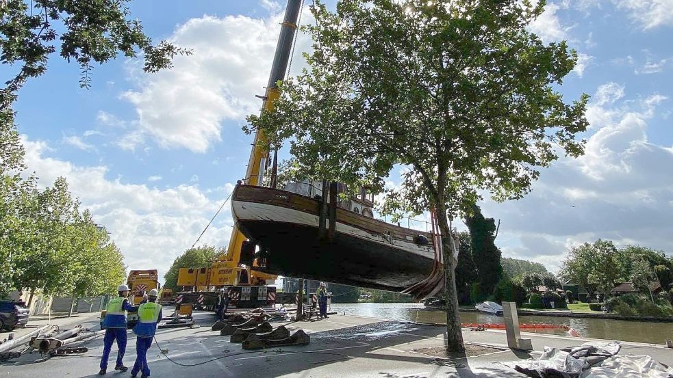 Die „Miltiades“ wurde 2020 gehoben und im Hafen abgelegt. Foto: Archiv