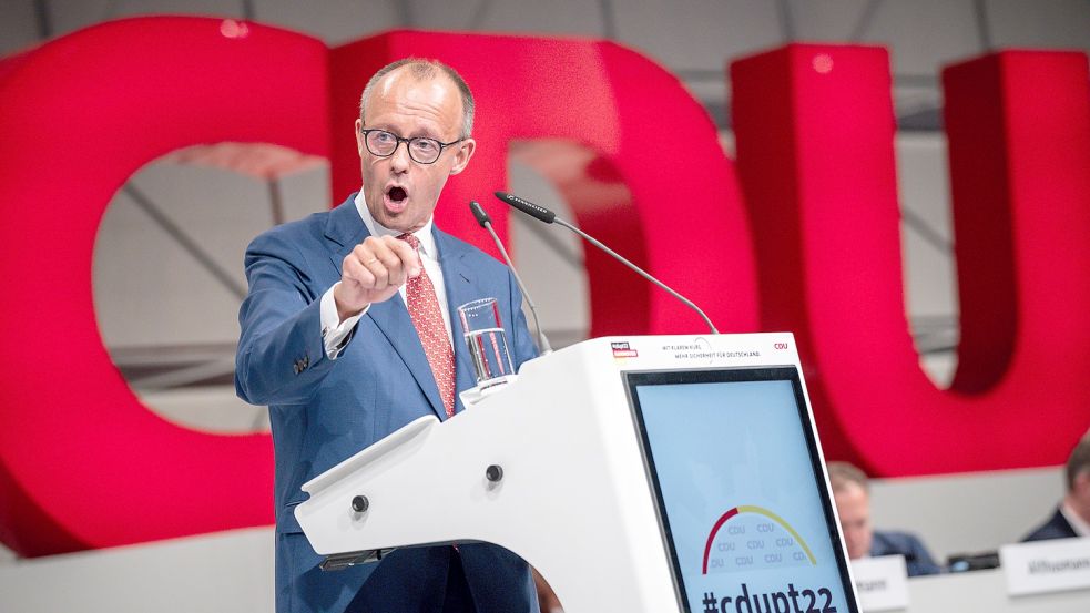 Friedrich Merz hat auf dem Parteitag für eine befristete Frauenquote geworben. Foto: Kappeler/DPA