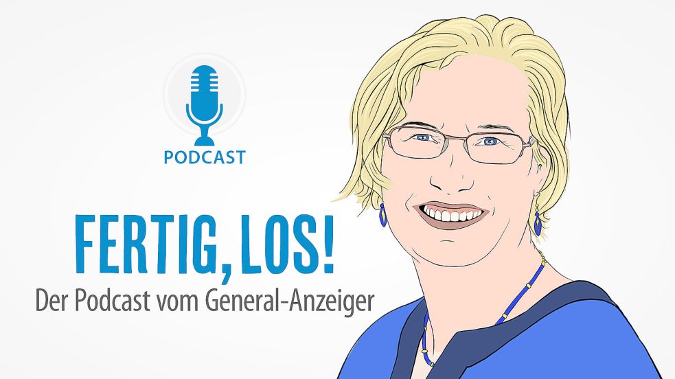 Die neue Folge des GA-Podcasts „Fertig, los!“ ist online. Man kann sie über viele Kanäle hören. Diesmal ist GA-Redakteurin Astrid Fertig im Gespräch mit einem Kollegen: Ihrem Redaktionsleiter Günter Radtke, der gerade in Ruhestand gegangen ist. Logo: Fischer/ZGO