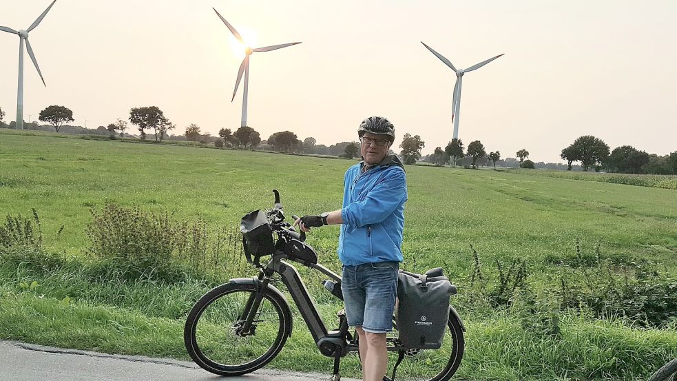 Horst Tinnemeyer aus Ostrhauderfehn bei einer seiner Touren im Schütteweg.