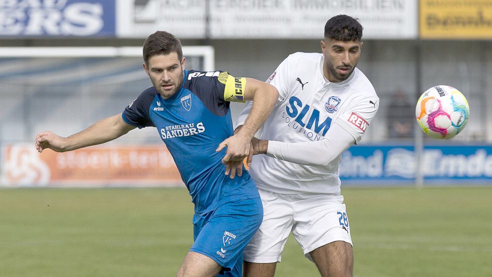 Tido Steffens übernahm von Bastian Dassel die Kapitänsbinde und rackerte wie seine Teamkollegen enorm. Foto: Doden/Emden