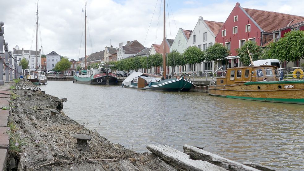 Hier könnte kein Schiff festmachen. Dass an der Spundwandabdeckung dringender Handlungsbedarf besteht, ist nicht zu übersehen. Archivfoto: Gettkowski