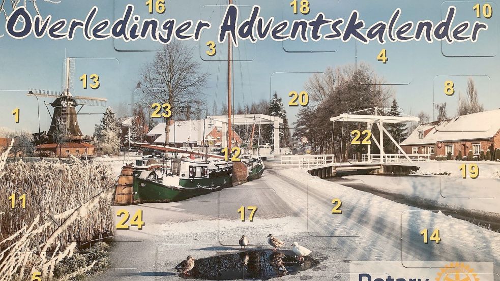 Der „Overledinger Adventskalender“ zeigt zahlreiche fehntypische Motive. Foto: Ammermann