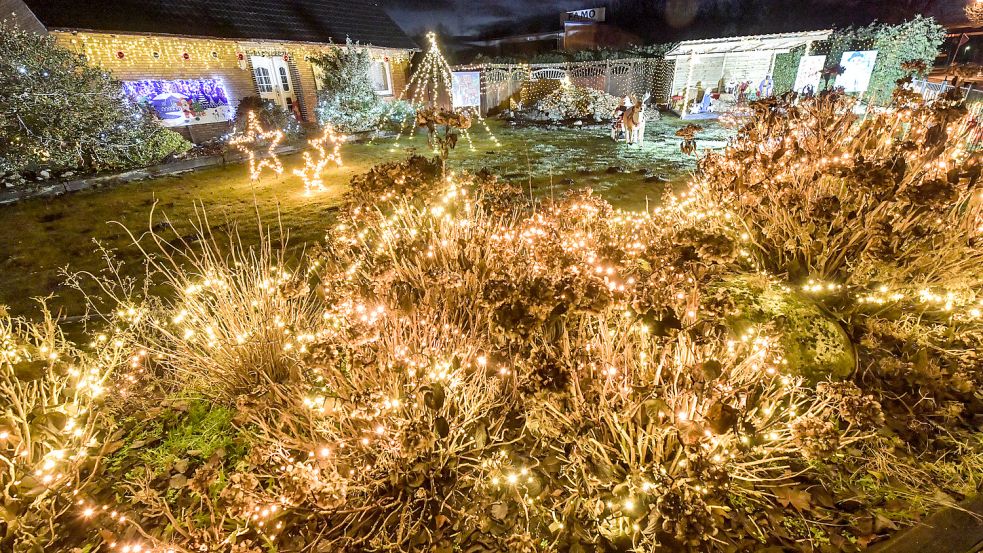 Das Haus der Familie Würdemann wird seit mehr als zehn Jahren zur Weihnachtszeit beleuchtet. Foto: Ortgies.