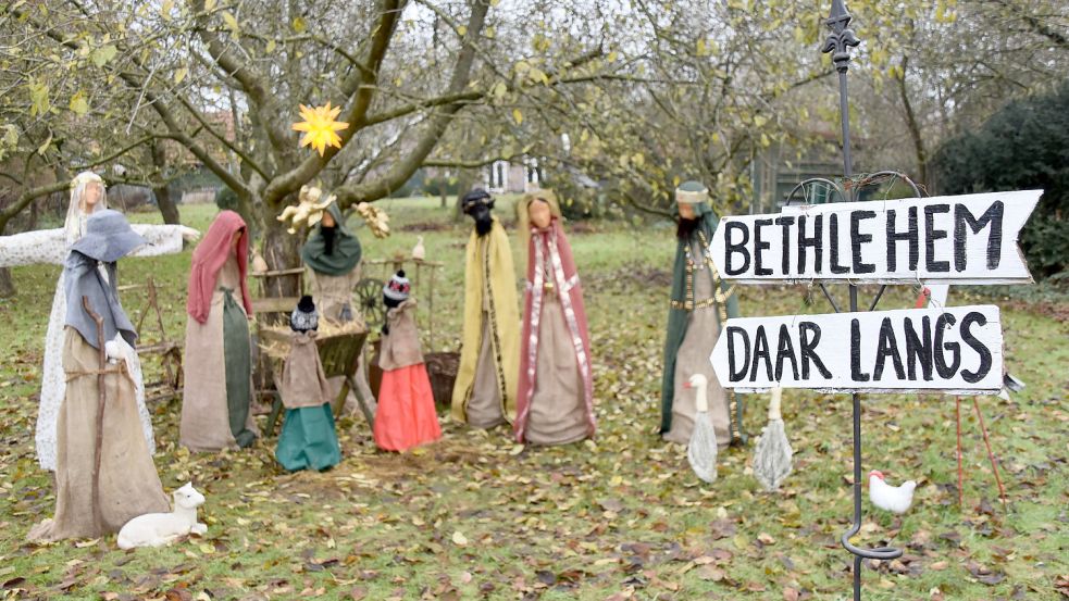 Bethlehem wurde kurzerhand in einen Obstgarten nach Mitling-Mark verlegt. Foto: Wehry