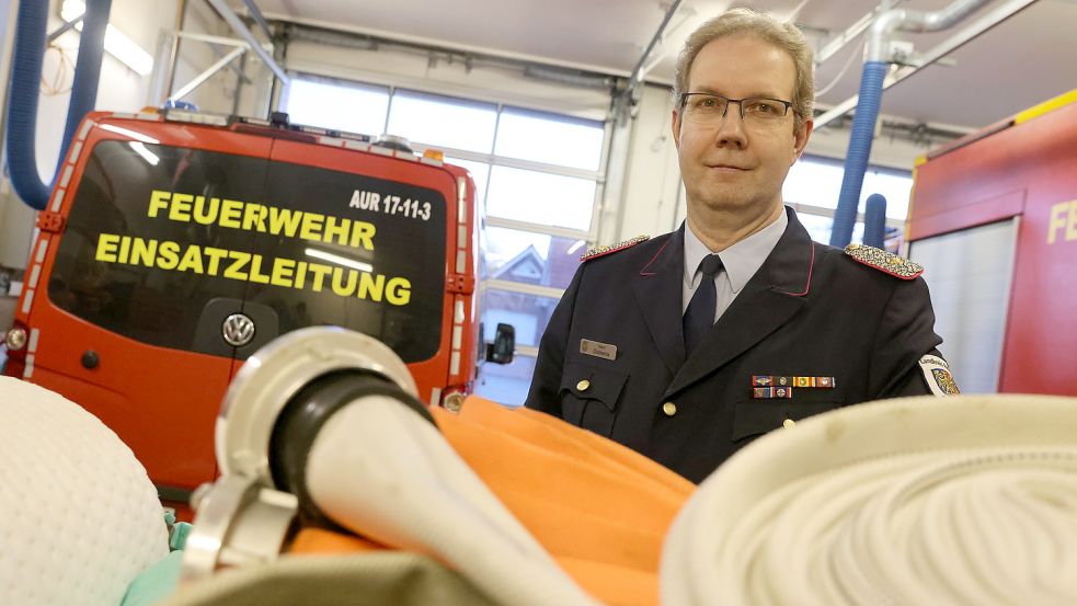Gerd Diekena von der Feuerwehr Loppersum ist neuer Präsident des Feuerwehrverbands Ostfriesland. Foto: Hock