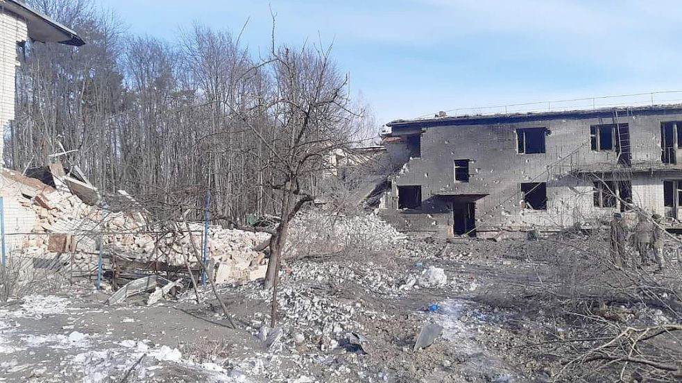 Hier wohnte eine der Schwestern von Ganna Shrainer in Sumy. Die Familie hat bei einem Bombenangriff alles verloren. Foto: Privat