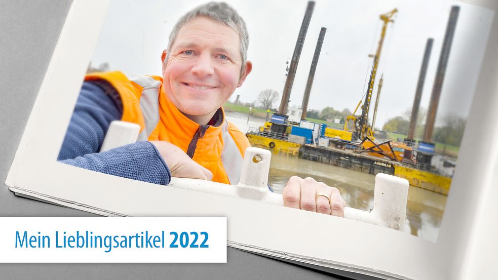 Stefan Schwede, Teilprojektleiter der Friesenbrücke bei der Deutschen Bahn, an der Baustelle in Hilkenborg. Foto: Ortgies