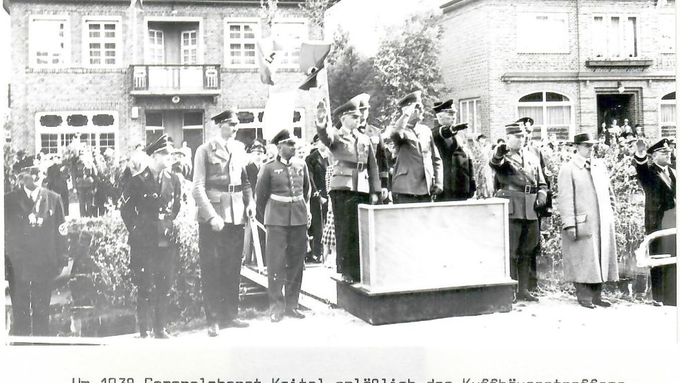 Generaloberst Keitel hielt anlässlich des Kyffhäusertreffens um 1938 eine Rede in Westrhauderfehn.