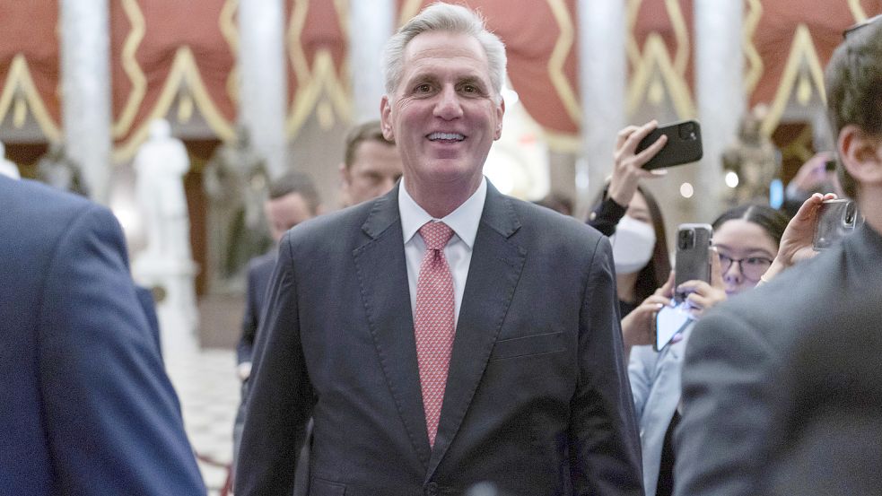 Kevin McCarthy, bisheriger Minderheitsführer der Republikaner im US-Repräsentantenhaus, scheiterte bei elf Wahlen zum Sprecher des Kongresses an den Rechtskonservativen aus den eigenen Reihen. Foto: DPA/Jose Luis Magana