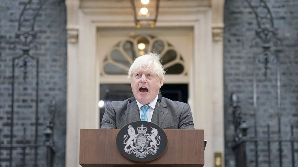 Ex-Premier Boris Johnson in der Downing Street. Foto: Stefan Rousseau