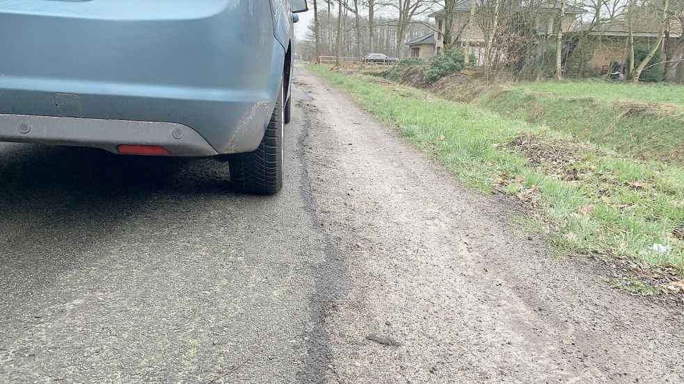 Die Seitenräume des Barselkewegs sind in einem schlechten Zustand. Foto: Kruse