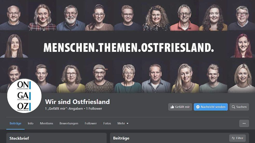 Der GA hat übergangsweise eine neue Facebookseite zusammen mit OZ und ON.