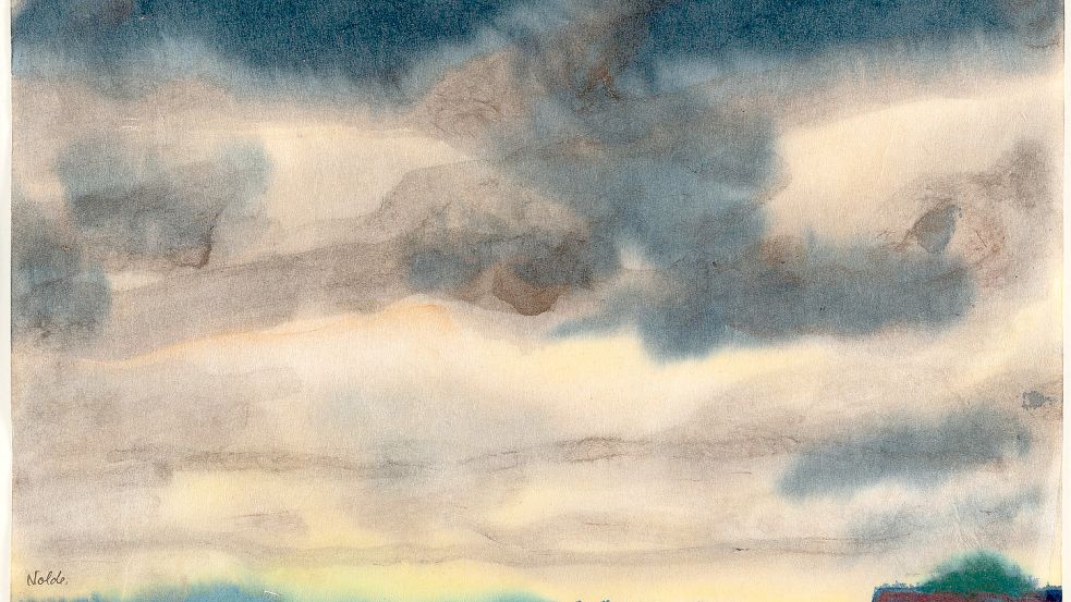 Emil Noldes Bild „Marschlandschaft mit hohen grauen Wolken“ ist neben anderen Werken in einer Ausstellung in Tecklenburg zu sehen. Foto: Nolde-Stiftung Seebüll
