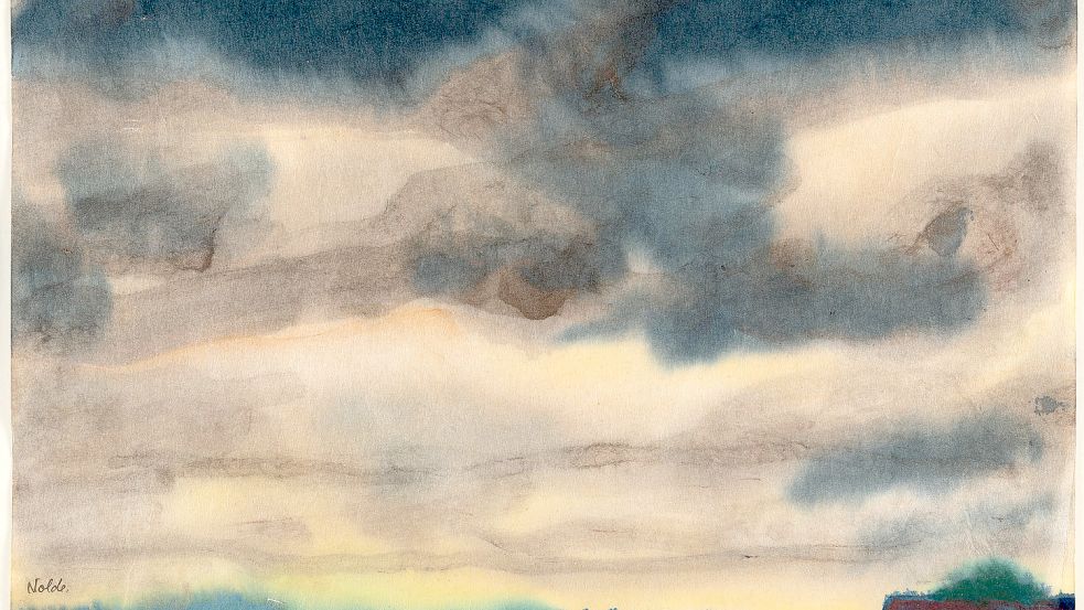 Emil Noldes Bild „Marschlandschaft mit hohen grauen Wolken“ ist neben anderen Werken in einer Ausstellung in Tecklenburg zu sehen. Foto: Nolde-Stiftung Seebüll