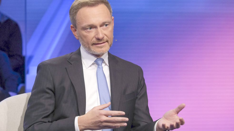 Sprach bei Sandra Maischberger über sein Privatleben: Bundesfinanzminister Christian Lindner. Foto: dpa/WDR/Oliver Ziebe
