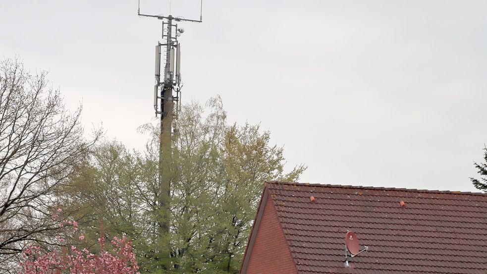 Ein Funkmast in der Gemeinde Barßel. Dort wird, anders als geplant, das Richtfunknetz nun doch nicht ausgebaut. Foto: Passmann