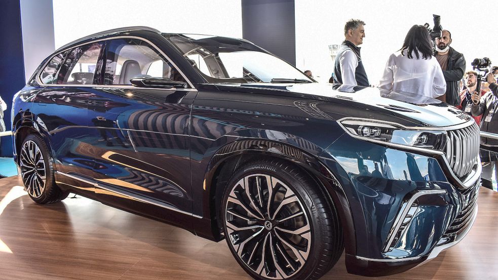 Im September 2021 ist dieses Modell des „Togg“ bei einem Technologiefestival in Istanbul präsentiert worden. Foto: Imago images/GocherImagery/Altan Gocher