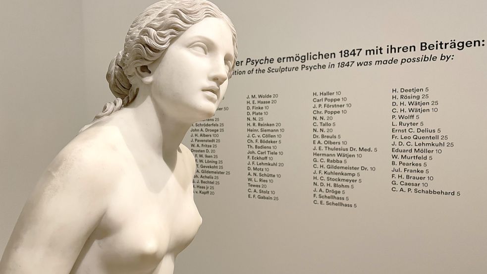Das Mädchen aus Marmor: Carl Steinhäusers Skulptur „Psyche“ von 1846 wurde ein Jahr später für den Kunstverein in Bremen aus Spendengeldern angekauft. Foto: Stefan Lüddemann