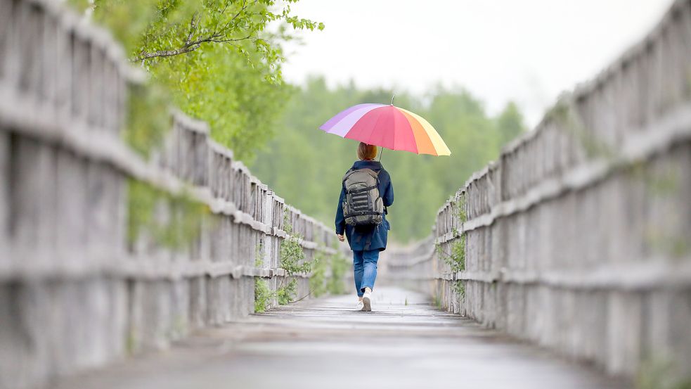Bei einem Spaziergang zu Beginn dieser Woche sollte der Regenschirm nicht fehlen. Foto: dpa/Thomas Warnack